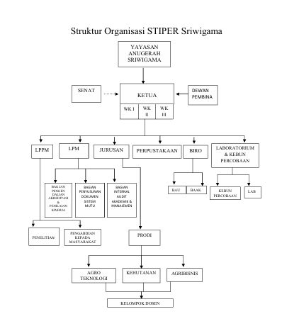 Struktur Organisasi Sekolah Tinggi Ilmu Pertanian Sriwigama